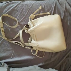 Madewell Leather Bucket Bag Cream